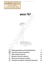 Seca 767 Mode D'emploi Et Garantie