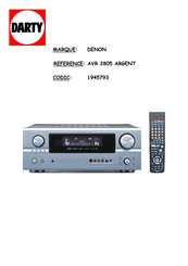 Denon AVR-2805 Mode D'emploi