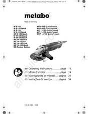 Metabo W 8-115 Mode D'emploi