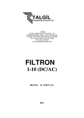 Talgil FILTRON 1-10 Mode D'emploi