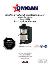 Omcan Santos 50 Manuel D'instructions