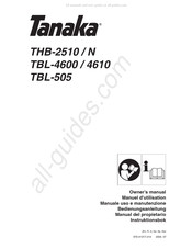 Tanaka TBL-4600 Manuel D'utilisation