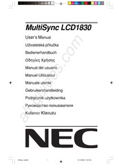 NEC MultiSync LCD1830 Manuel Utilisateur