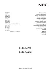 NEC LED-A019i Manuel D'installation