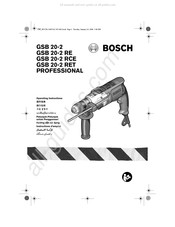 Bosch GSB 20-2 RE PROFESSIONAL Instructions D'emploi