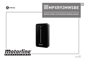 Motorline professional MPXR92MWSBE Notice Pour L'utilisateur