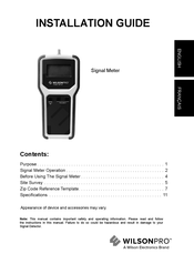WILSON PRO Signal Meter Guide D'installation