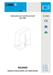 CAME BXL Série Manuel D'installation, D'utilisation Et D'entretien