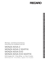 RECARO MONZA NOVA EVO Instructions D'installation Et D'utilisation