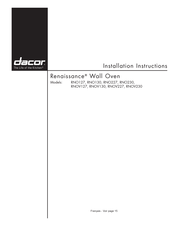 Dacor Renaissance RNOV227 Instructions D'installation