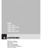 Unitekno TABLE 950 PLUS Manuel D'utilisation Et D'entretien