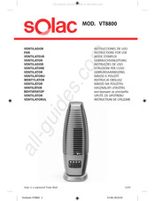 SOLAC VT8800 Mode D'emploi