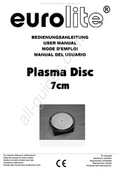 EuroLite Plasma Disc Mode D'emploi