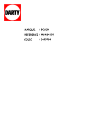 Bosch MSM64010 Notice D'utilisation