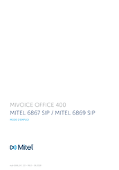 Mitel 6869 SIP Mode D'emploi