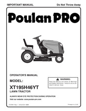 Poulan Pro XT195H46YT Manuel De L'opérateur