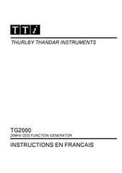 TTI TG2000 Instructions