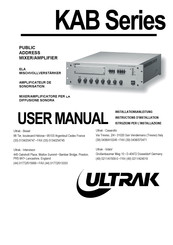 Ultrak KAB Serie Instructions D'installation