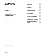 Siemens SITRANS WS300 Instructions De Service