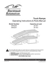 Blackhawk Automotive BH5201 Manuel Des Consignes D'utilisation Et Des Pièces