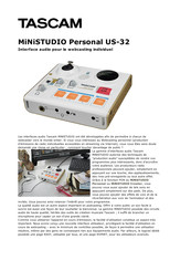 Tascam MiNiSTUDIO Personal US-32 Mode D'emploi