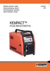 Kemppi KEMPACT PULSE 2800 AUTOMOTIVE Manuel D'utilisation