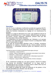 AOIP CALYS 75 Guide Rapide