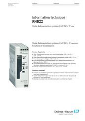 Endress+Hauser RNB22 Information Technique