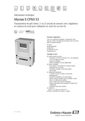 Endress+Hauser Mycom S CPM153 Information Technique