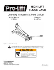 Pro-Lift F-2533 Instructions D'utilisation Et Manuel De Pièces