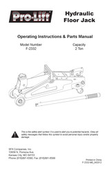 Pro-Lift F-2332 Instructions D'utilisation Et Manuel De Pièces