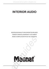 Magnat INTERIOR AUDIO Mode D'emploi