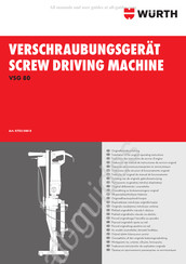 Würth VSG 80 Traduction Des Instructions De Service D'origine