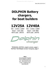 Dolphin Charger 12V40A Mode D'emploi