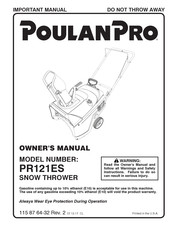 Poulan Pro PR121ES Manuel Du Propriétaire