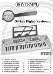 Bontempi Music academy 16 5415 Manuel D'instructions