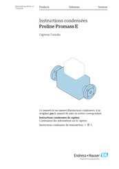Endress+Hauser Proline Promass E Instructions Condensées