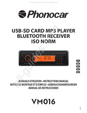 Phonocar VM 016 Notice De Montage Et D'emploi