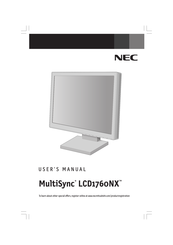 NE MultiSync LCD1760NX Manuel