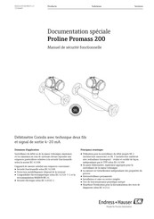 Endress+Hauser Proline Promass 200 Mode D'emploi
