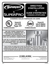 Selkirk SUPERVENT Inscrit UL103 Directives D'installation