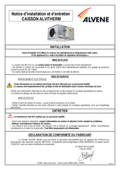 ALVENE ALVITHERM 2500M3/H Notice D'installation Et D'entretien