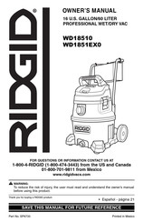 RIDGID WD18510 Mode D'emploi