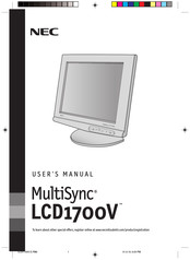 NEC MultiSync LCD1700V Manuel De L'utilisateur