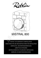 ROBLIN MISTRAL 800 Notice D'utilisation Et D'installation