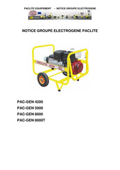 PACLITE Equipment PAC-GEN 8000T Mode D'emploi