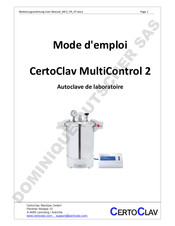 CertoClav MultiControl 2 Mode D'emploi