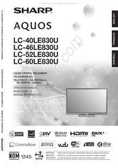 Sharp AQUOS LC-40LE830U Mode D'emploi