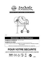 elem technic BET130-600 Guide D'utilisateur