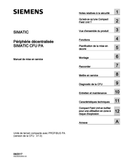 Siemens SIMATIC CFU PA Manuel De Mise En Service